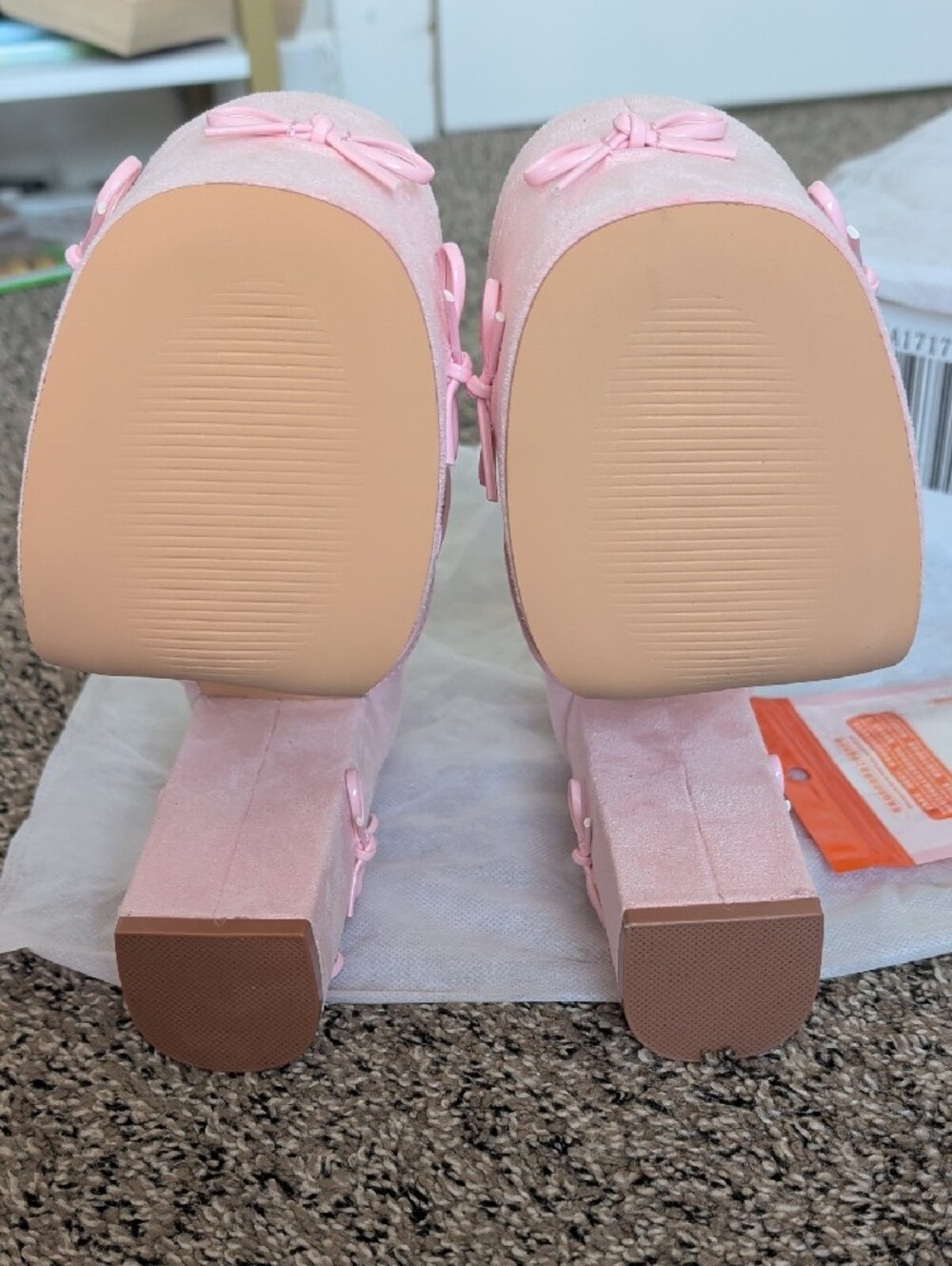Pink Platform Bow Mary Jane Heels - Women Shoes - Picture 4 of 7